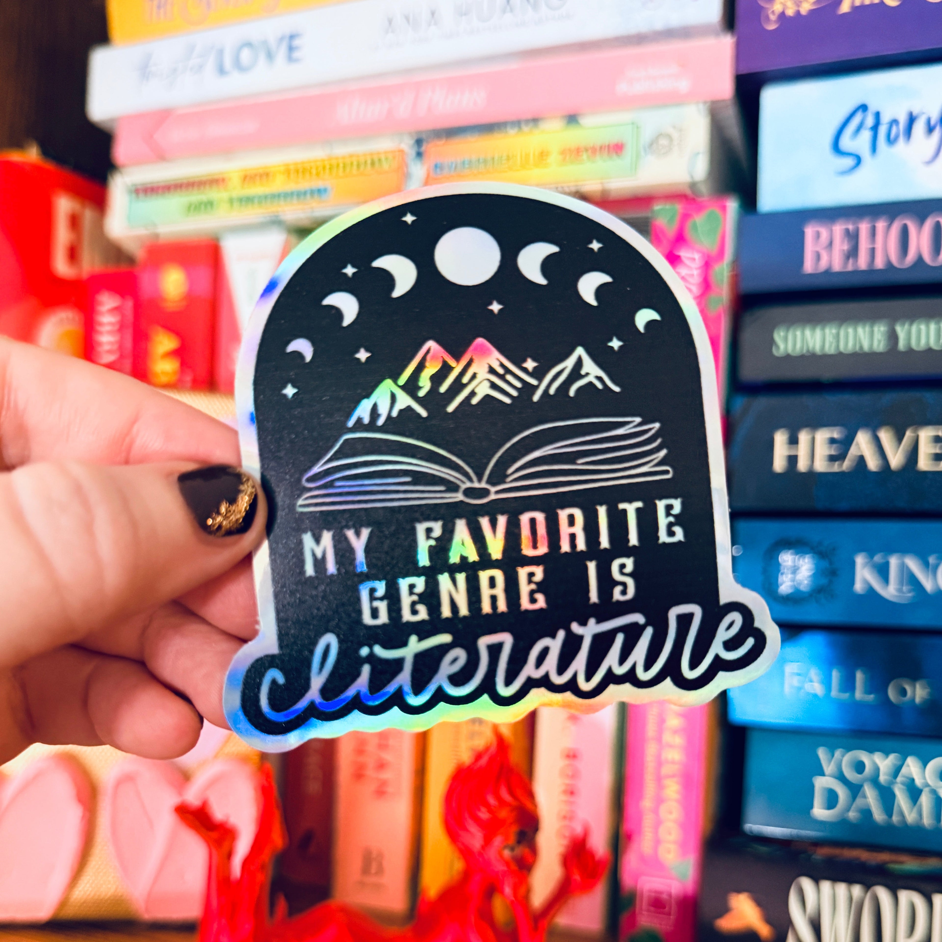 My Favorite Genre is Cliterature Sticker | Removable Bookish Decal