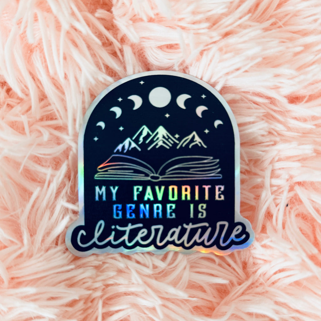 My Favorite Genre is Cliterature Sticker | Removable Bookish Decal