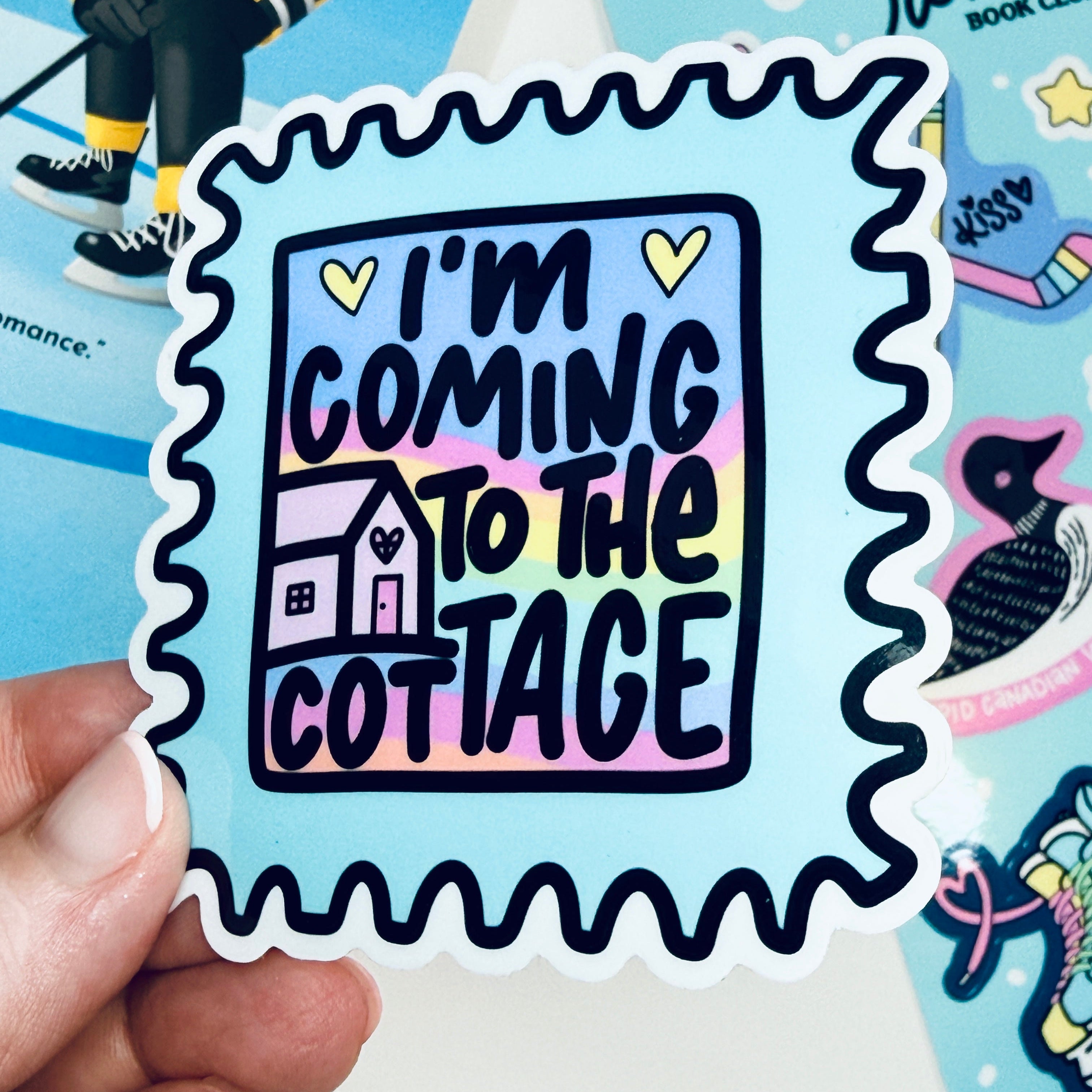 Hockey Romance I'm Coming to the Cottage Semi-Permanent Vinyl Sticker