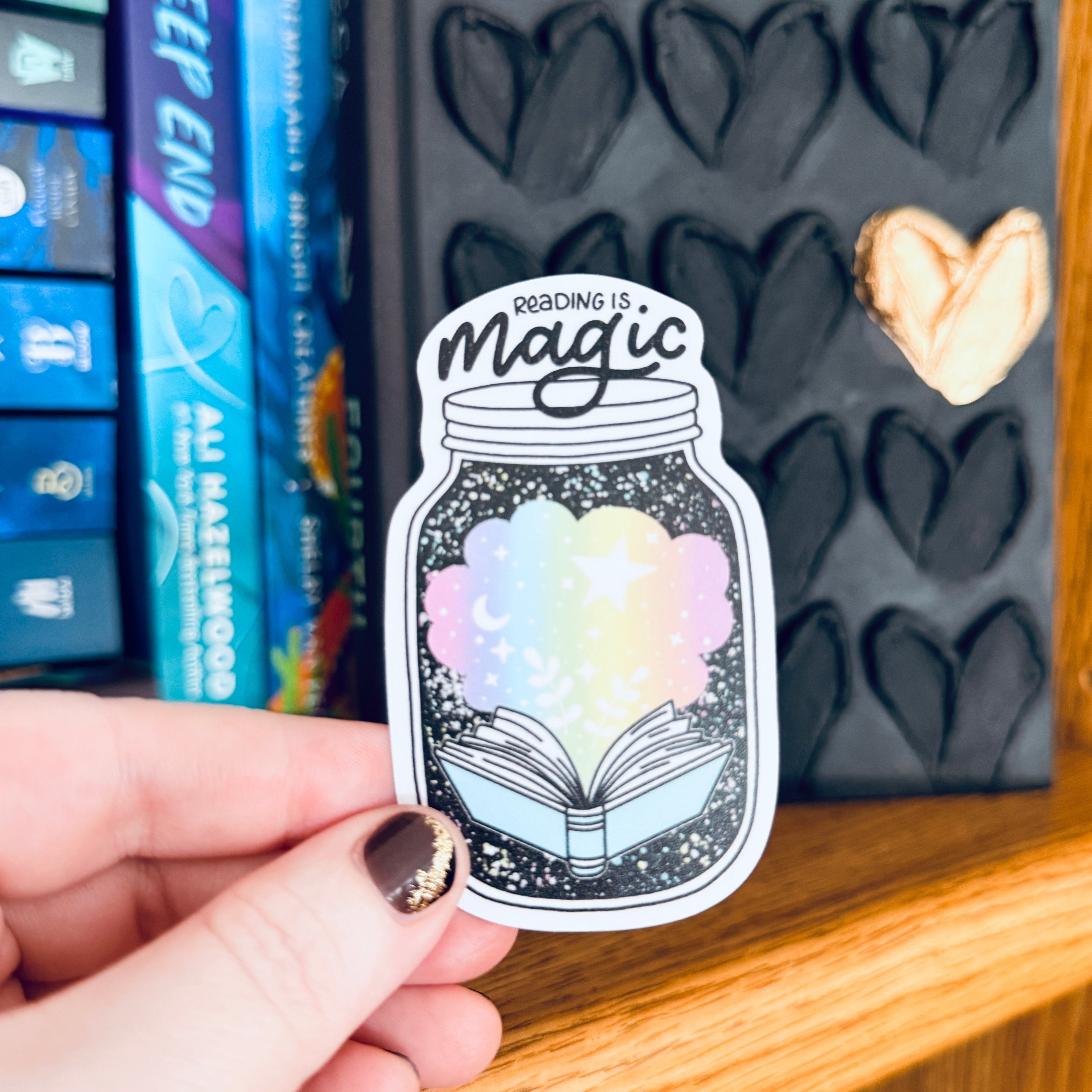 Reading is Magic Mason Jar Sticker / Semi-Permanent Decal
