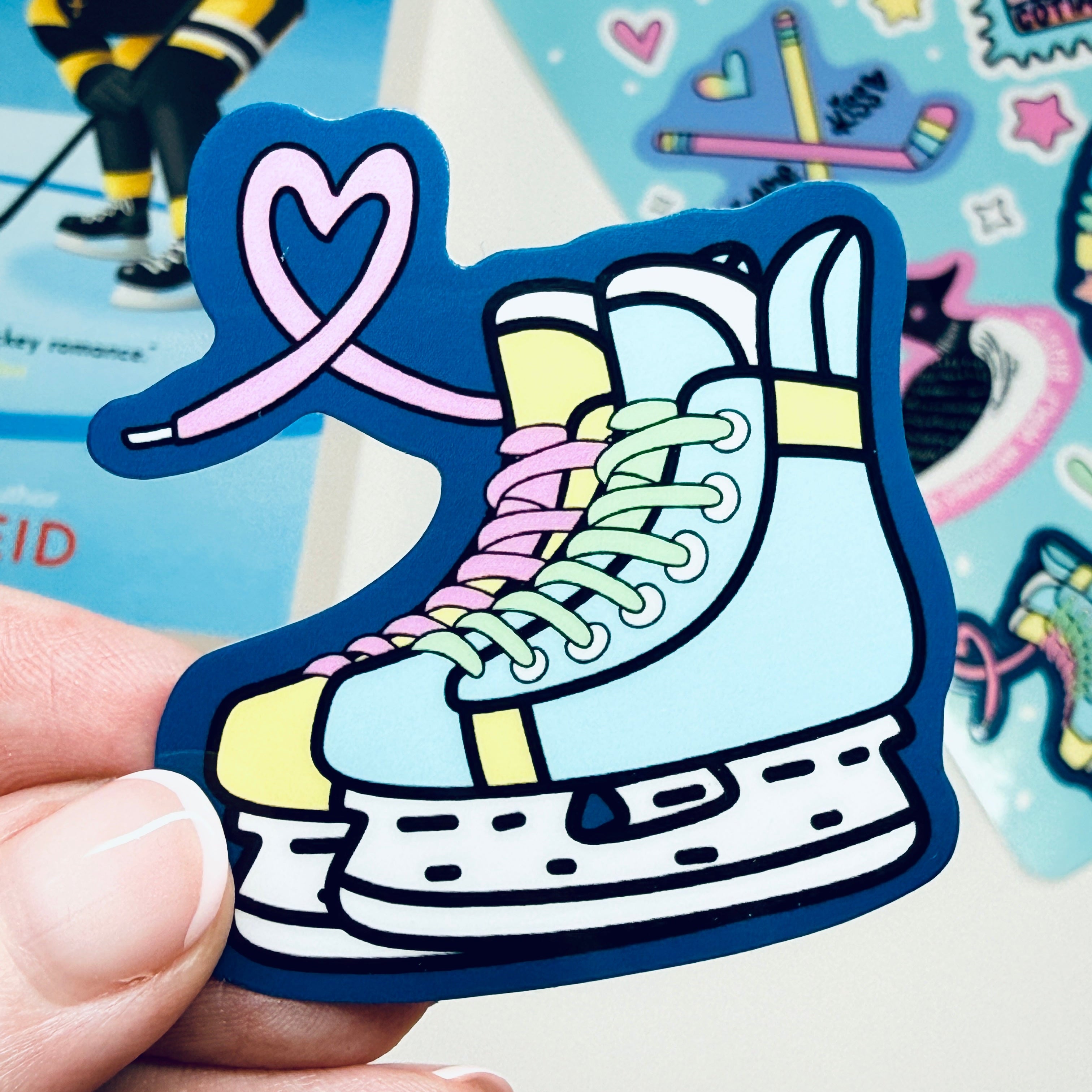 Hockey Romance Lovers Skate Semi-Permanent Vinyl Sticker