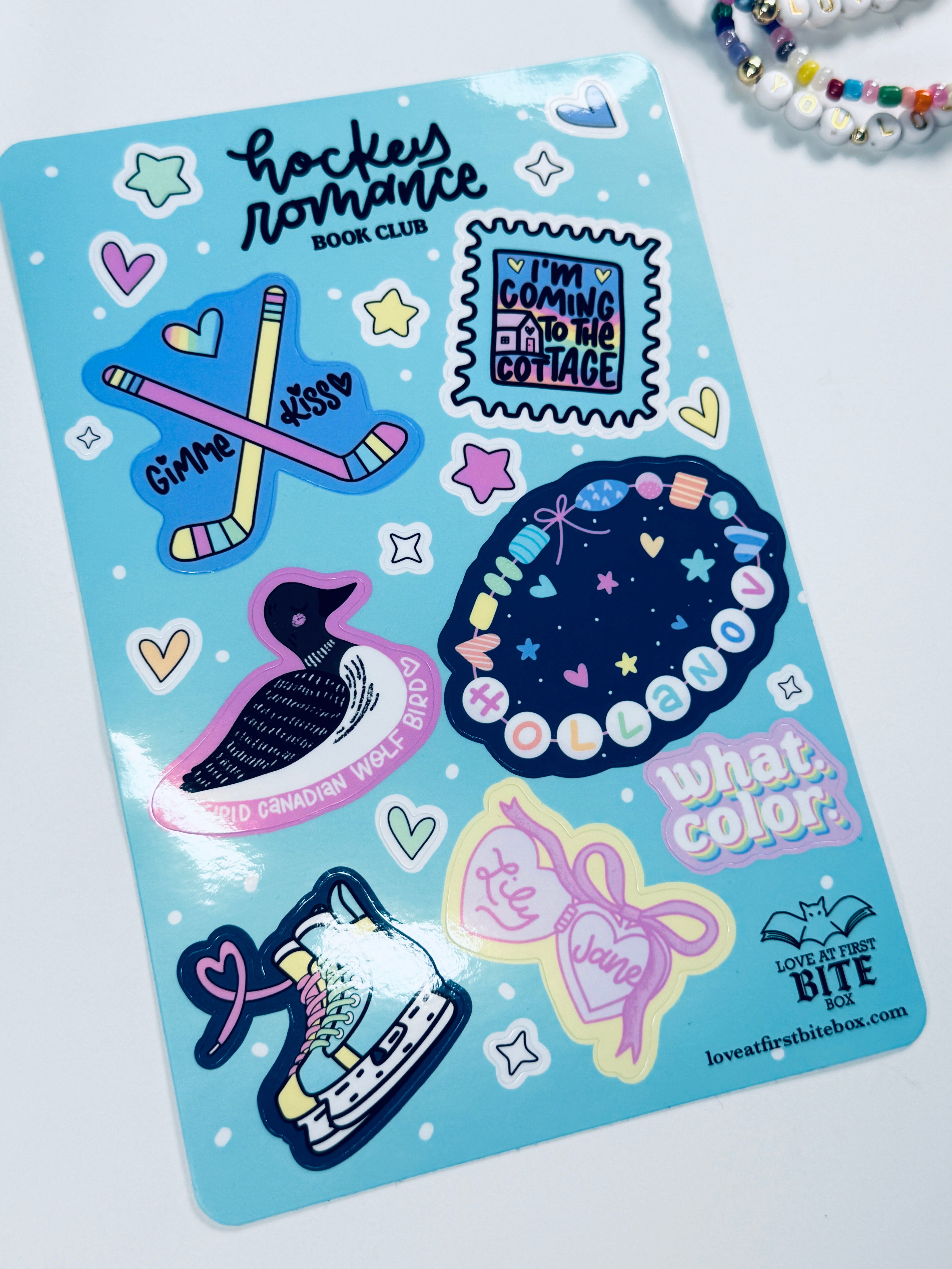 Hockey Romance Lovers Sticker Sheet Semi-Permanent Vinyl Sticker
