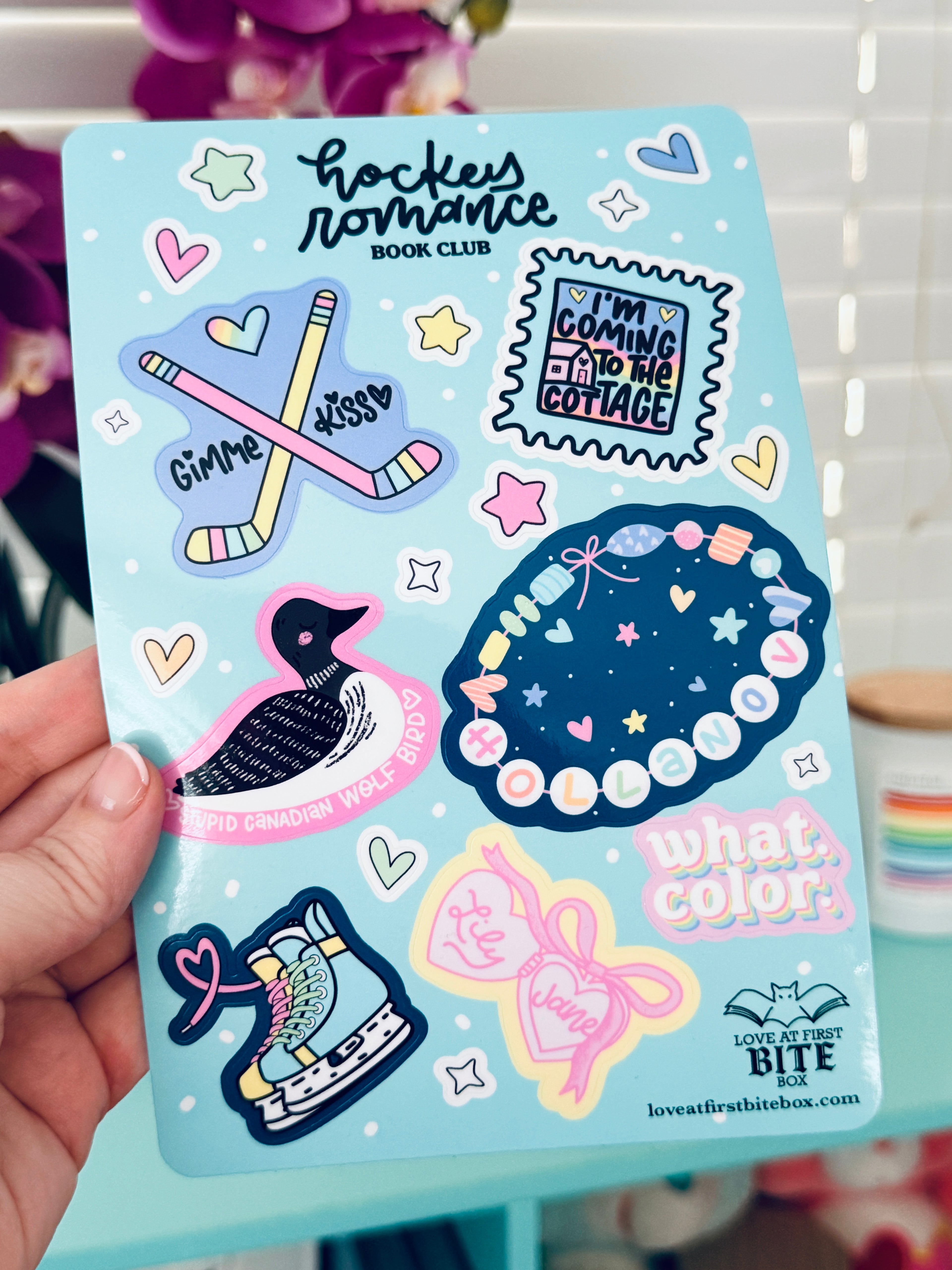 Hockey Romance Lovers Sticker Sheet Semi-Permanent Vinyl Sticker