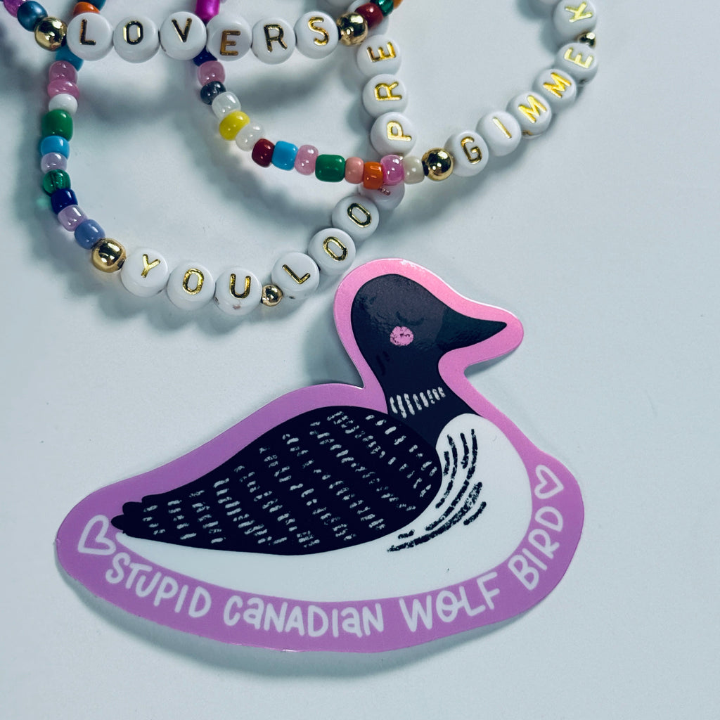 Stupid Canadian Wolf Bird Semi-Permanent Vinyl Sticker