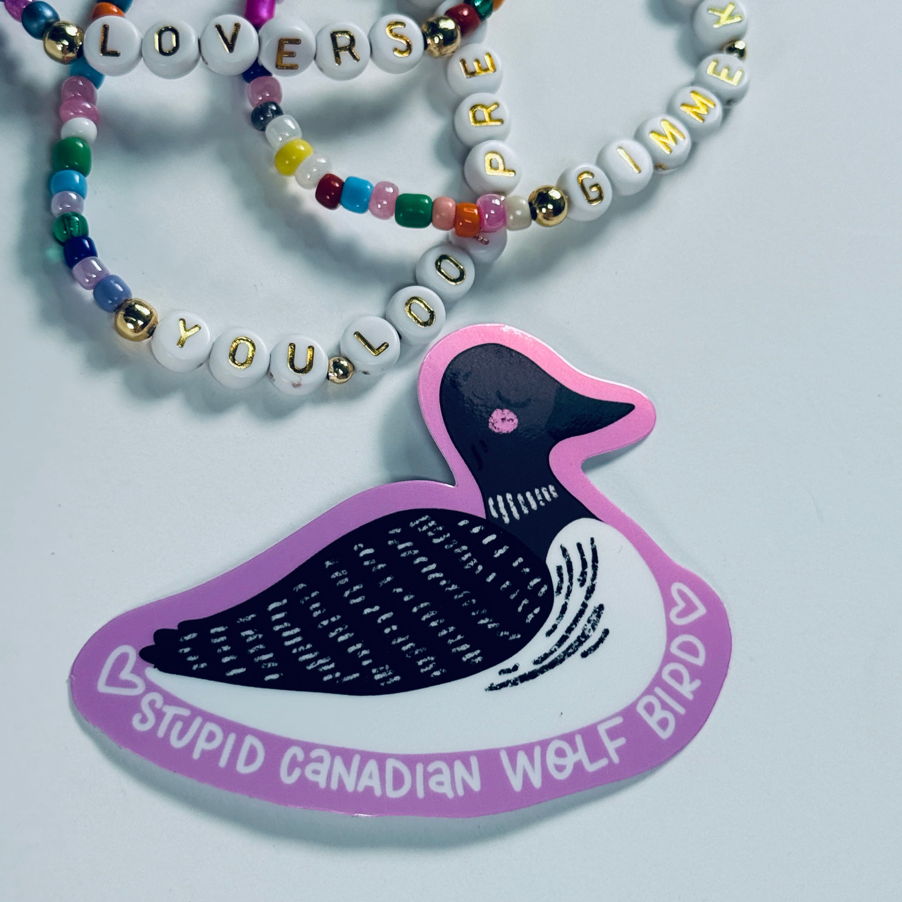 Stupid Canadian Wolf Bird Semi-Permanent Vinyl Sticker